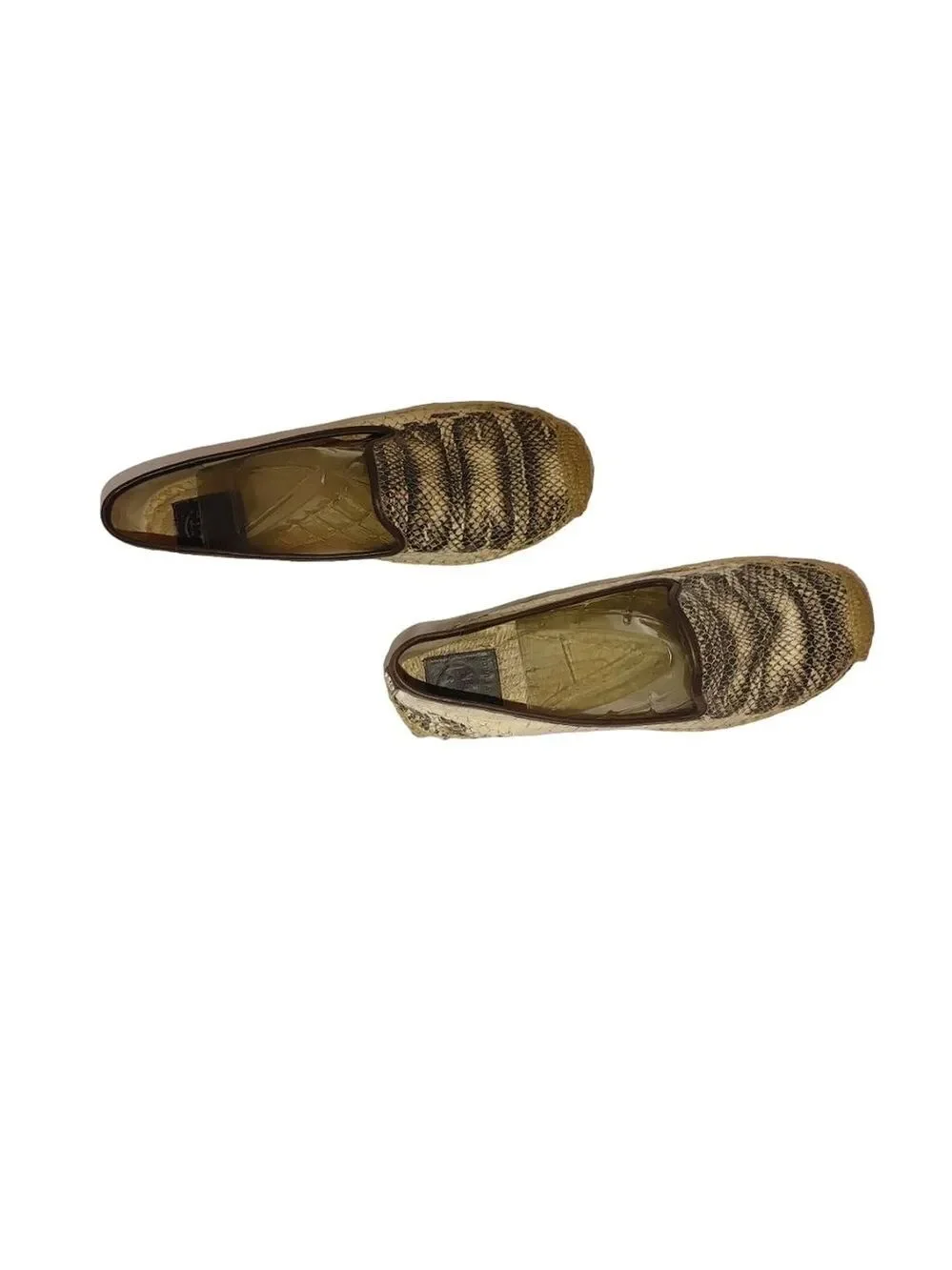Tory Burch Ines Platform Espadrille Snakeskin Leather Size 10M
